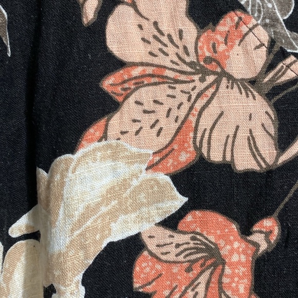 Original linen blend black & peach tunic top dress size XXL - Picture 10 of 14